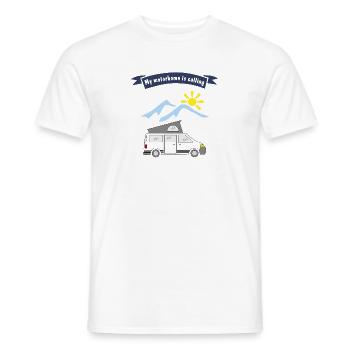 motorhome is calling - Männer T-Shirt - Weiß - Vorne - AI Model Male 178 dark (178cm)
