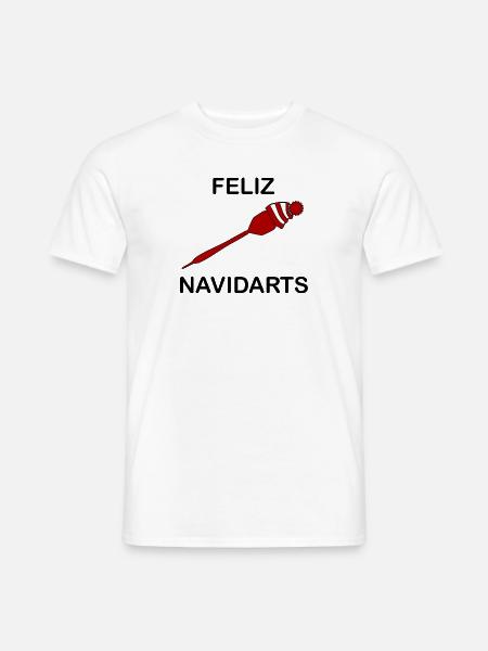 Feliz Navidart's Darts Pun Christmas Idea - Men's T-Shirt - white