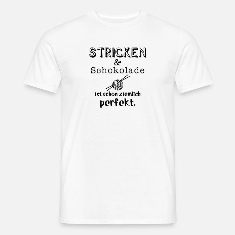 stricken und schokolade - Männer T-Shirt - Weiß