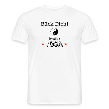 bück dich yoga - Männer T-Shirt - Weiß - Vorne - AI Model Male 178 dark (178cm)