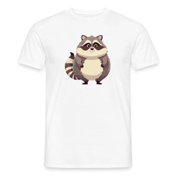 Gros raton laveur Animal Drôle Forêt Obèse - T-shirt homme - blanc - Devant - AI Model Male 178 dark (178cm)