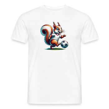 Écureuil, Football, Amour Animal, Noix, Sport - T-shirt homme - blanc - Devant - AI Model Male 178 dark (178cm)