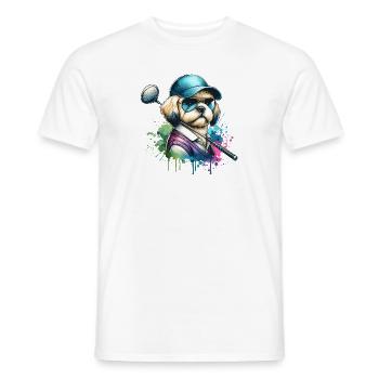 Bolonka Golfeurs Terrain de golf Propriétaires de chiens - T-shirt homme - blanc - Devant - AI Model Male 178 dark (178cm)