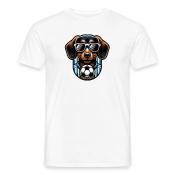 Dackel Fußballspieler Wiener Fan Hundebesitzer - Männer T-Shirt - Weiß - Vorne - AI Model Male 178 dark (178cm)