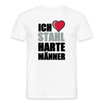 Stahlharte Männer Geschenk - Männer T-Shirt - Weiß - Vorne - AI Model Male 178 dark (178cm)