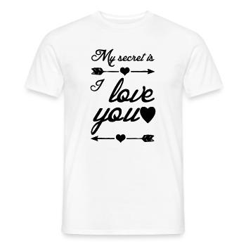 Amour secret Amour, Dictons, Cadeau Couple - T-shirt homme - blanc - Devant - AI Model Male 178 dark (178cm)