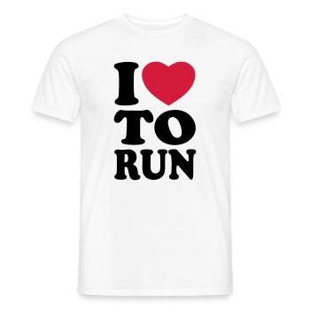 I love to run - Ich liebe es zu laufen - Männer T-Shirt - Weiß - Vorne - AI Model Male 178 dark (178cm)