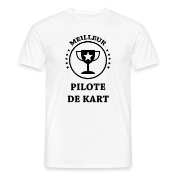 Go-Kart / Karting / Kart / Fahrer - Männer T-Shirt - Weiß - Vorne - AI Model Male 178 dark (178cm)