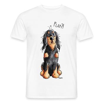 Verspielter Gordon Setter - Hund - Dog - Comic - Männer T-Shirt - Weiß - Vorne - AI Model Male 178 dark (178cm)