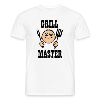 Grill master of the BBQ with kitchen tools - Men's T-Shirt - white - Front - AI Model Male 178 dark (178cm)