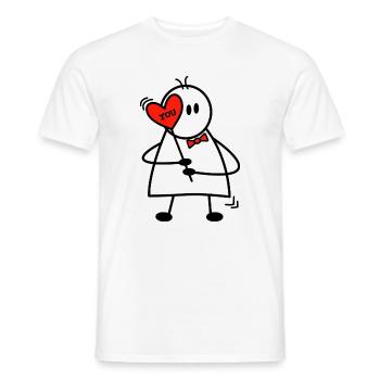 Valentinstag Lovestory Boy mit Herz I love you - Männer T-Shirt - Weiß - Vorne - AI Model Male 178 dark (178cm)