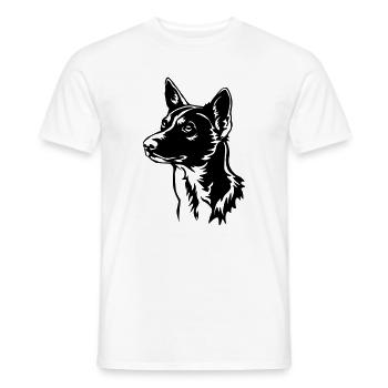 Basenji Head - Men's T-Shirt - white - Front - AI Model Male 178 dark (178cm)