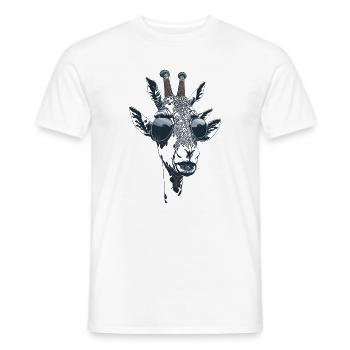 Das Portrait einer Giraffe mit Sonnenbrille - Männer T-Shirt - Weiß - Vorne - AI Model Male 178 dark (178cm)