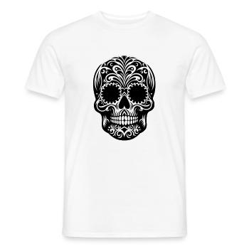 Santa Muerte Schädel Feier - Männer T-Shirt - Weiß - Vorne - AI Model Male 178 dark (178cm)