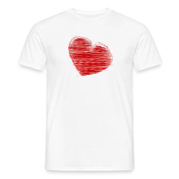 COUPLE. JUST MARRIED. Bachelorette party. VALENTINE'S DAY. LOVE. - Men's T-Shirt - white - Front - AI Model Male 178 dark (178cm)