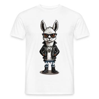 Cool Llama - Men's T-Shirt - white - Front - AI Model Male 178 dark (178cm)