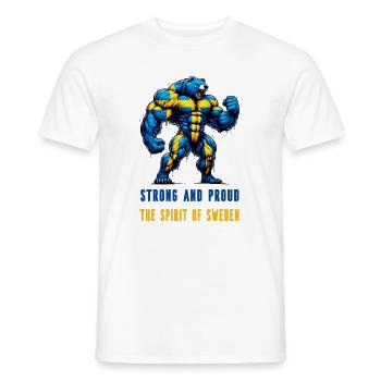 Ours suédois fort et fier - T-shirt homme - blanc - Devant - AI Model Male 178 dark (178cm)
