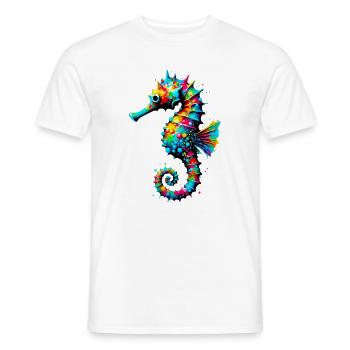 Seahorse - Men's T-Shirt - white - Front - AI Model Male 178 dark (178cm)