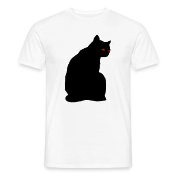 Chat noir - T-shirt homme - blanc - Devant - AI Model Male 178 dark (178cm)