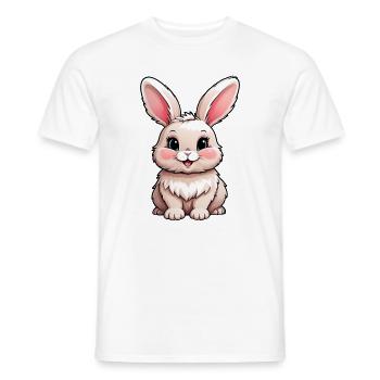 Cute Cartoon Kids Bunny Rabbit - Men's T-Shirt - white - Front - AI Model Male 178 dark (178cm)