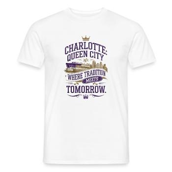 Charlotte : la ville reine, où la tradition rencontre - T-shirt homme - blanc - Devant - AI Model Male 178 dark (178cm)