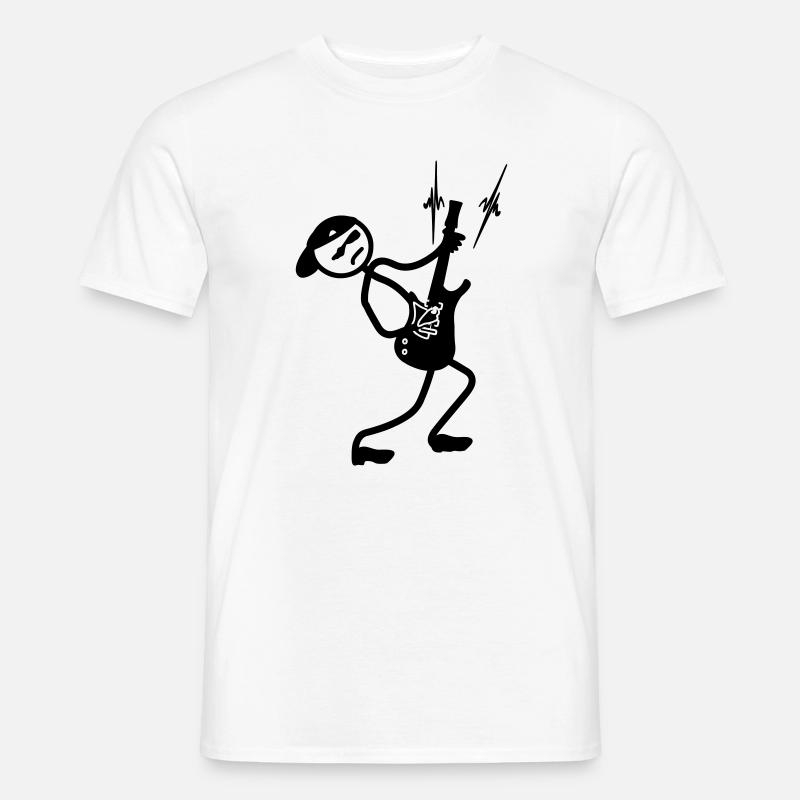 Stickmen Gitarrist 2 - Männer T-Shirt - Weiß