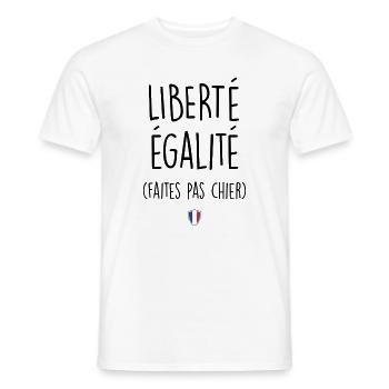 Quote,Humor,Freedom Equality,France,French - Men's T-Shirt - white - Front - AI Model Male 178 dark (178cm)