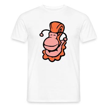 snail shell snail slug smiles sweetly - Men's T-Shirt - white - Front - AI Model Male 178 dark (178cm)