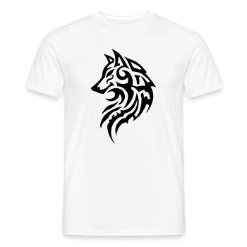 Tatouage Tribal Loup - T-shirt homme - blanc - Devant - AI Model Male 178 dark (178cm)
