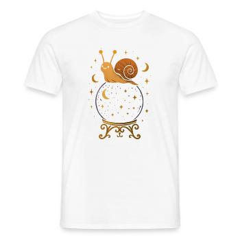 Star-like snail in the Magic Crystal - Men's T-Shirt - white - Front - AI Model Male 178 dark (178cm)