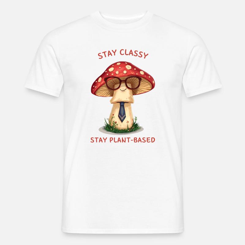 Stay Classy – Nostalgic Mushroom Design - Männer T-Shirt - Weiß