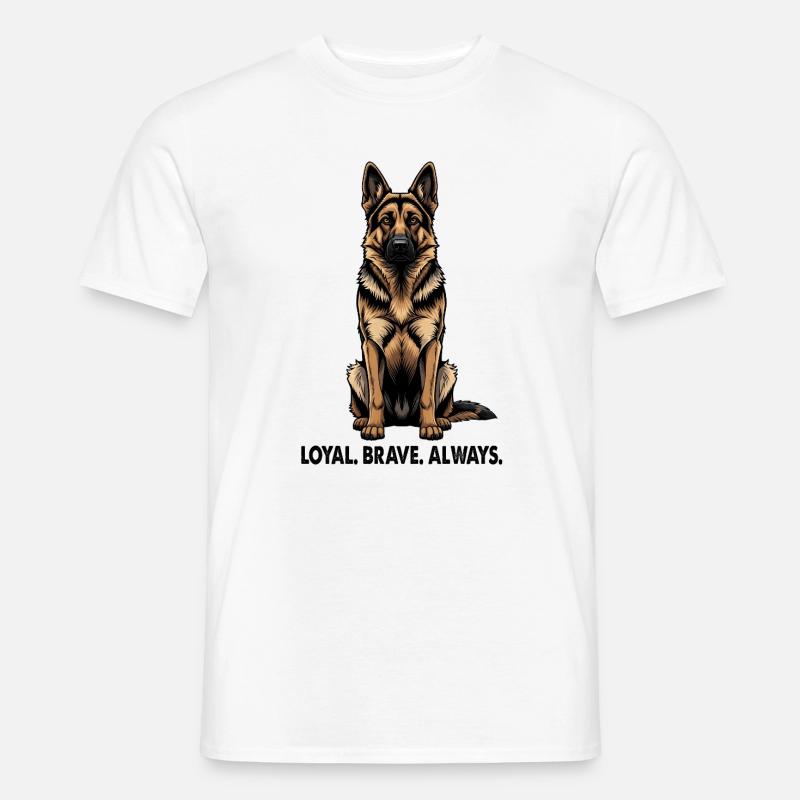 Deutscher Schäferhund Loyal Brave Always - Männer T-Shirt - Weiß