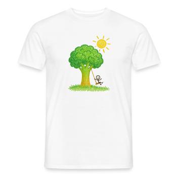 Broccoli Tree Swingin’ Days - Men's T-Shirt - white - Front - AI Model Male 178 dark (178cm)