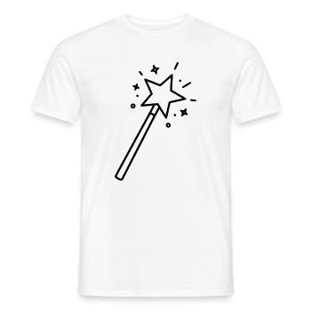 Minimalist Wand Star Magic Line Art - Men's T-Shirt - white - Front - AI Model Male 178 dark (178cm)