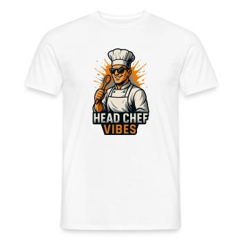 Head Chef Vibes – Cool Chef Shirt - Men's T-Shirt - white - Front - AI Model Male 178 dark (178cm)