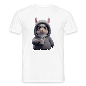 Lustiges Alpaka Motiv für Morgenmuffel - Männer T-Shirt - Weiß - Vorne - AI Model Male 178 dark (178cm)