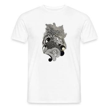 Black and White Decorative Waves Pattern - Men's T-Shirt - white - Front - AI Model Male 178 dark (178cm)