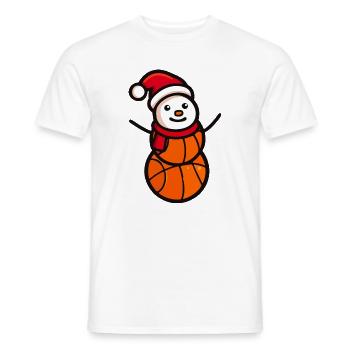 Basketball Snowman Sports de Noël - T-shirt homme - blanc - Devant - AI Model Male 178 dark (178cm)