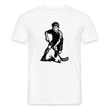 Floorball motif that works immediately - Men's T-Shirt - white - Front - AI Model Male 178 dark (178cm)