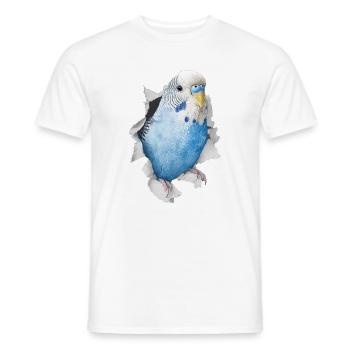 Perruche ondulée - T-shirt homme - blanc - Devant - AI Model Male 178 dark (178cm)
