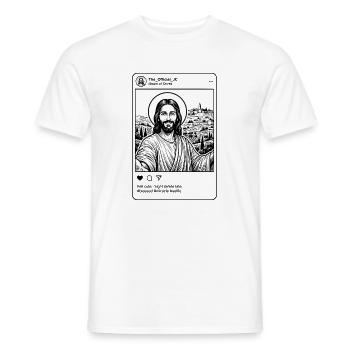 Funny Jesus Social Media Meme - JC Selfie  - Men's T-Shirt - white - Front - AI Model Male 178 dark (178cm)