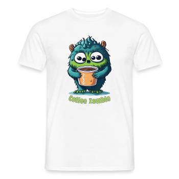 Coffee Monster - Caffeine Zombie - Morning Grouch - Men's T-Shirt - white - Front - AI Model Male 178 dark (178cm)