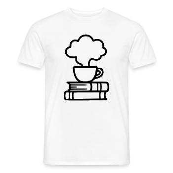 Bücher Kaffeetasse Lesen Buchclub Leseratte - Männer T-Shirt - Weiß - Vorne - AI Model Male 178 dark (178cm)