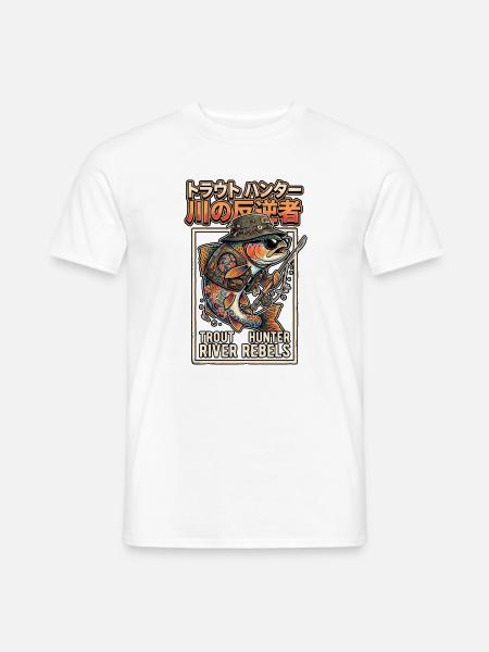 Forellen Angler Asiatisch - Männer T-Shirt - Weiß