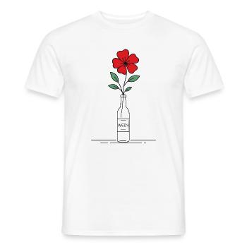 Blume rot in Weinflasche - Männer T-Shirt - Weiß - Vorne - AI Model Male 178 dark (178cm)