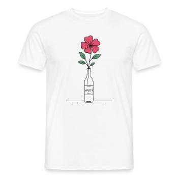 Blume rosa in Weinflasche - Männer T-Shirt - Weiß - Vorne - AI Model Male 178 dark (178cm)
