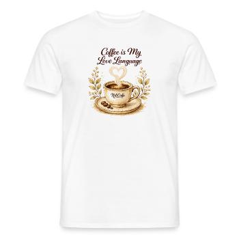 coffe_ist_my_live_language - Männer T-Shirt - Weiß - Vorne - AI Model Male 178 dark (178cm)