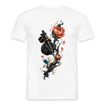 Steampunk-Nadel und Blumen - Männer T-Shirt - Weiß - Vorne - AI Model Male 178 dark (178cm)