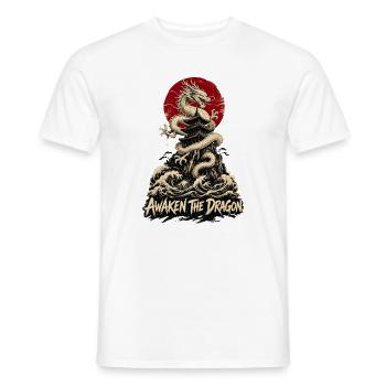  Erwachender Drache über der Pagode - Männer T-Shirt - Weiß - Vorne - AI Model Male 178 dark (178cm)