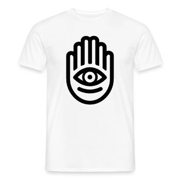 main de Fatma Hamsa - T-shirt homme - blanc - Devant - AI Model Male 178 dark (178cm)